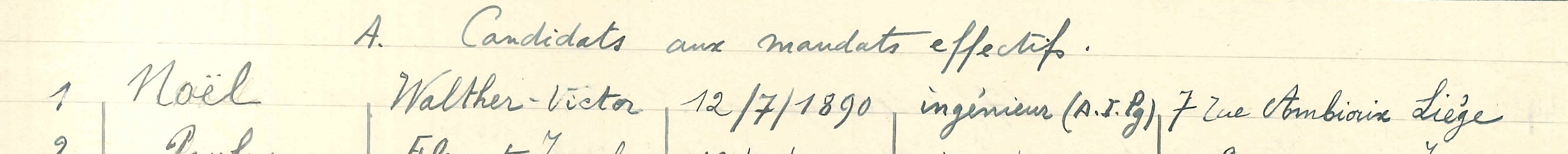 Kandidatenlijst van de Communistische partij voor de verkiezingen van 1936
