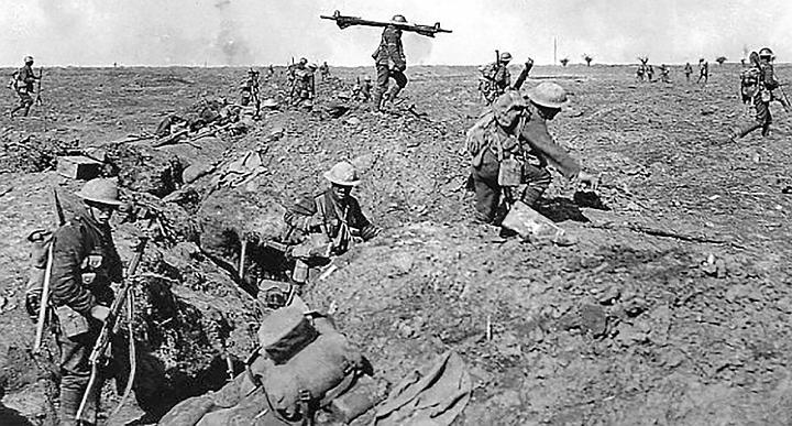 Troupes de l�infanterie britannique au Nord de la France