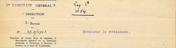 Extrait de la Lettre du Ministre de la Guerre 