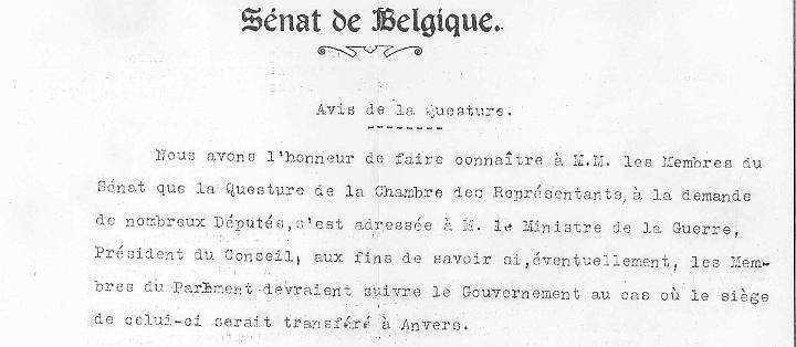 Avis de la Questure du S�nat donnant des directives aux s�nateurs et aux d�putes