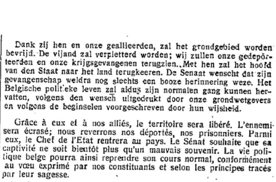 Extrait des Annales parlementaire de la s�ance d'ouverture des Chambres r�unies, le 19 septembre 1944